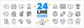 Icons set of Inspect, Timer and Equality line icons. For web app. Vector