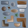 Icons set of interior top view. Royalty Free Stock Photo