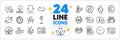 Icons set of Lock, Charging time and Chat messages line icons. For web app. Vector