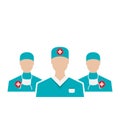 Icons set of medical employees in modern flat design style, isolated on white background Royalty Free Stock Photo