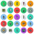 Icons set for military infographics, mobile game