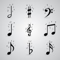 Icons set music note Royalty Free Stock Photo