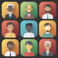 Icons Set of Persons Male Different Ethnic Royalty Free Stock Photo