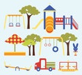 Icons set of playground equipments Royalty Free Stock Photo