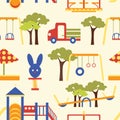 Icons set of playground equipments pattern Royalty Free Stock Photo