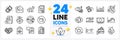 Icons set of Post package, Sales diagram and Demand curve line icons. For web app. Vector