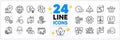 Icons set of Ranking star, Work and Messenger mail line icons. For web app. Vector