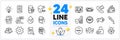 Icons set of Security statistics, Restaurant app and Analytics graph line icons. For web app. Vector