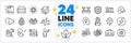 Icons set of Seo stats, Computer mouse and Servers line icons. For web app. Vector
