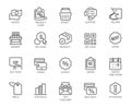 Icons Set Shopping, E-commerce, Online Store Category Royalty Free Stock Photo