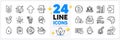 Icons set of Smile, Lock and Salad line icons. For web app. Vector