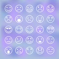 Icons set of smiley faces for mobile application Royalty Free Stock Photo