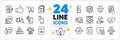 Icons set of Speaker, View document and Card line icons. For web app. Vector