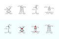 Icons Set in the Style of Line Art. Royalty Free Stock Photo