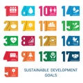 Icons Set .Sustainable Development Goals. Royalty Free Stock Photo