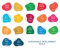 Icons Set .Sustainable Development Goals. Vector EPS Royalty Free Stock Photo