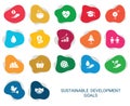 Icons Set .Sustainable Development Goals. Vector EPS Royalty Free Stock Photo