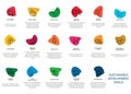 Icons Set Sustainable Development Goals. Vector illustration Royalty Free Stock Photo