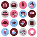 Icons set of sweet desserts