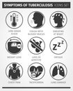 Icons set Symptoms of tuberculosis. TB. Vector infographic.