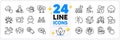 Icons set of Teamwork question, Dislike and Man love line icons. For web app. Vector