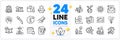 Icons set of Timer, Chemistry pipette and Jobless line icons. For web app. Vector