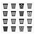 Icons set of trash basket. Garbage can for recycle Royalty Free Stock Photo
