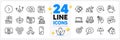 Icons set of Wallet, Return package and Voicemail line icons. For web app. Vector