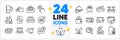 Icons set of Wallet, Web mail and 360 degrees line icons. For web app. Vector