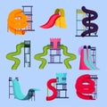 icons of water slides park Royalty Free Stock Photo