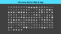 132 Icons Set for Web & App â Responsive Design, Mobile & Online Tools Icons Royalty Free Stock Photo