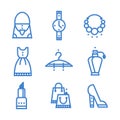 Icons set woman accessories Royalty Free Stock Photo