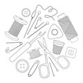 Icons sewing. Vector illustration.