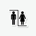 The icons on signage that identify public toilets sign for mobile concept and web design