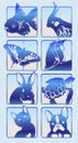 Icons with silhouettes of animals 2 Royalty Free Stock Photo