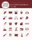 Icons silhouettes entertainment set 1 Royalty Free Stock Photo