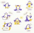 Penguins buttons for sites Royalty Free Stock Photo