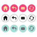 Icons for the site Home Back Write Update