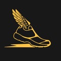 Icons sports shoes with wings. Royalty Free Stock Photo