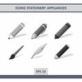 Icons stationery appliances