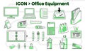 Icons Stationery and office equipment Royalty Free Stock Photo