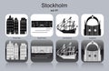 Icons of Stockholm Royalty Free Stock Photo