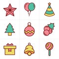 Icons Style Christmas Icons Set