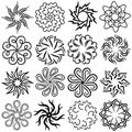 Icons with swirls and flower elements Royalty Free Stock Photo