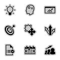 Simple vector icons. Flat illustration on a theme Business, expansion, plan Royalty Free Stock Photo