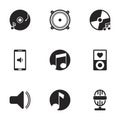 Icons for theme music. White background Royalty Free Stock Photo