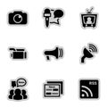 Simple vector icons. Flat illustration on a theme News, mass media