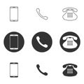 Simple vector icons. Flat illustration on a theme phone Royalty Free Stock Photo