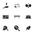 Simple vector icons. Flat illustration on a theme Ping pong Royalty Free Stock Photo