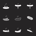 Icons for theme Sausage. Black background